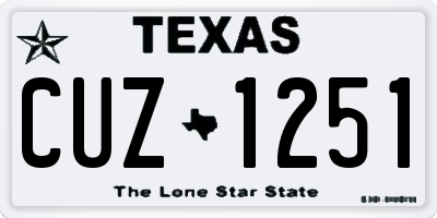 TX license plate CUZ1251