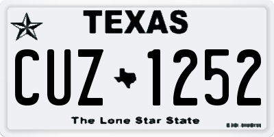 TX license plate CUZ1252