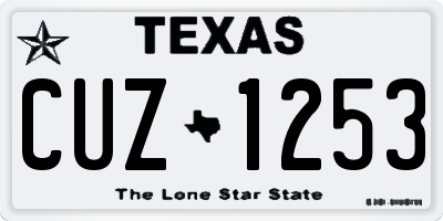 TX license plate CUZ1253