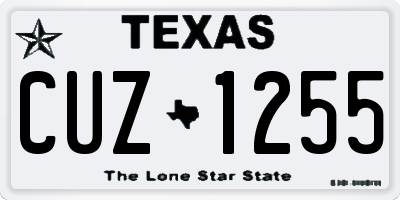 TX license plate CUZ1255