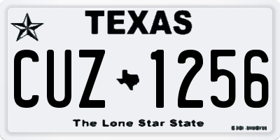 TX license plate CUZ1256
