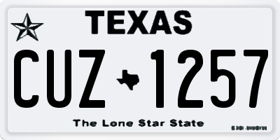 TX license plate CUZ1257