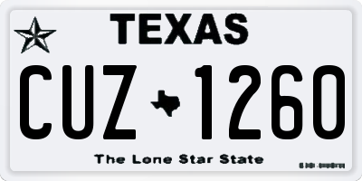 TX license plate CUZ1260