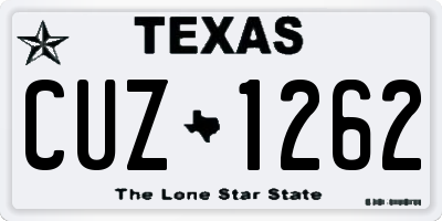TX license plate CUZ1262