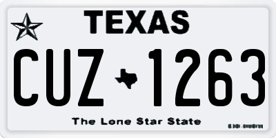 TX license plate CUZ1263
