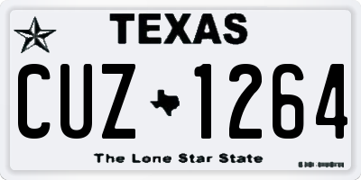 TX license plate CUZ1264