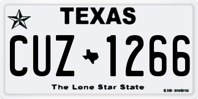 TX license plate CUZ1266