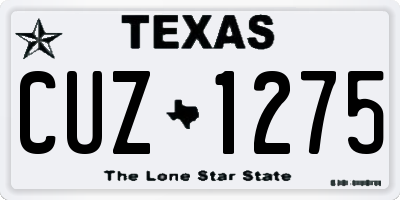 TX license plate CUZ1275
