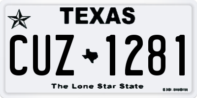 TX license plate CUZ1281