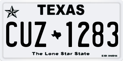 TX license plate CUZ1283