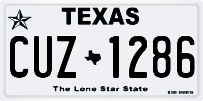 TX license plate CUZ1286