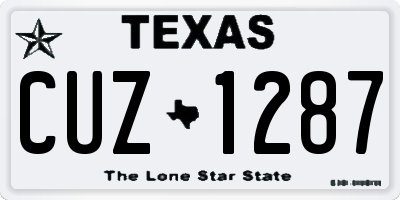 TX license plate CUZ1287