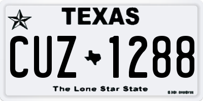 TX license plate CUZ1288