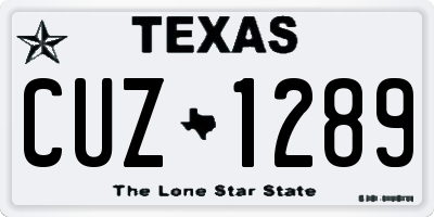 TX license plate CUZ1289