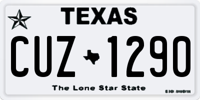 TX license plate CUZ1290