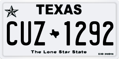 TX license plate CUZ1292