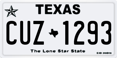 TX license plate CUZ1293