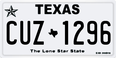 TX license plate CUZ1296