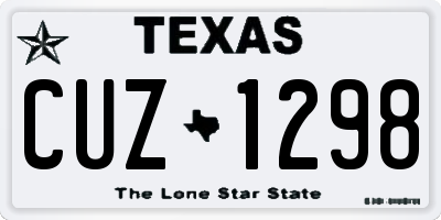 TX license plate CUZ1298