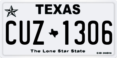 TX license plate CUZ1306