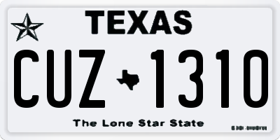 TX license plate CUZ1310