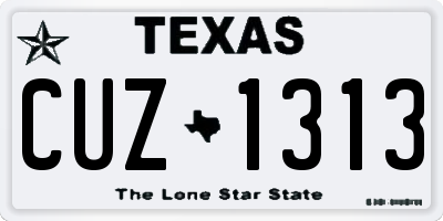 TX license plate CUZ1313