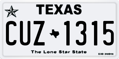 TX license plate CUZ1315