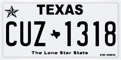 TX license plate CUZ1318