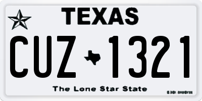 TX license plate CUZ1321