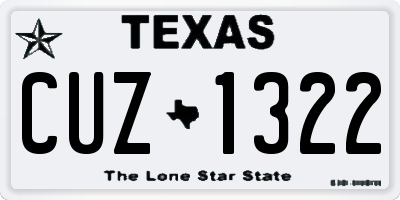 TX license plate CUZ1322