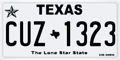 TX license plate CUZ1323
