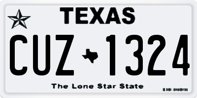 TX license plate CUZ1324