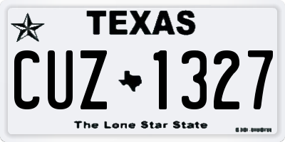 TX license plate CUZ1327