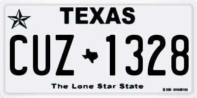 TX license plate CUZ1328