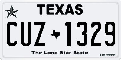 TX license plate CUZ1329