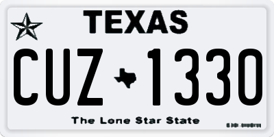 TX license plate CUZ1330