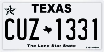 TX license plate CUZ1331