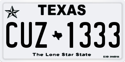 TX license plate CUZ1333