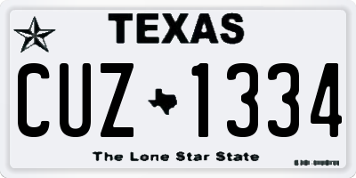 TX license plate CUZ1334