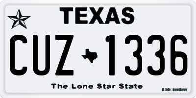 TX license plate CUZ1336