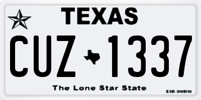 TX license plate CUZ1337