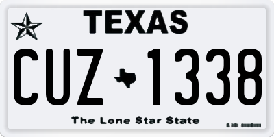 TX license plate CUZ1338