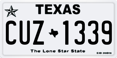 TX license plate CUZ1339