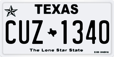 TX license plate CUZ1340
