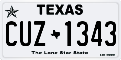 TX license plate CUZ1343