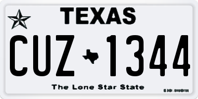 TX license plate CUZ1344