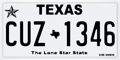 TX license plate CUZ1346