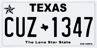 TX license plate CUZ1347