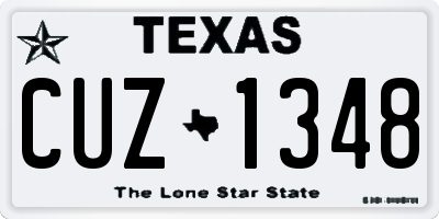 TX license plate CUZ1348
