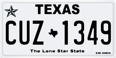 TX license plate CUZ1349